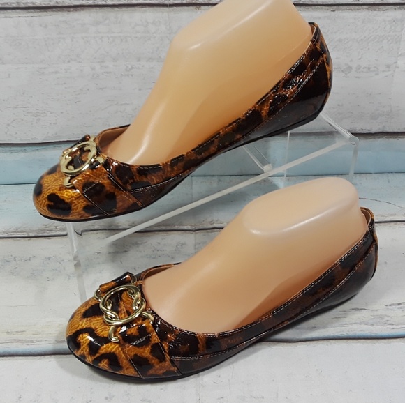 Valenci Leopard Patent Slip On Flat Shoe 7.5 M - Picture 6 of 6
